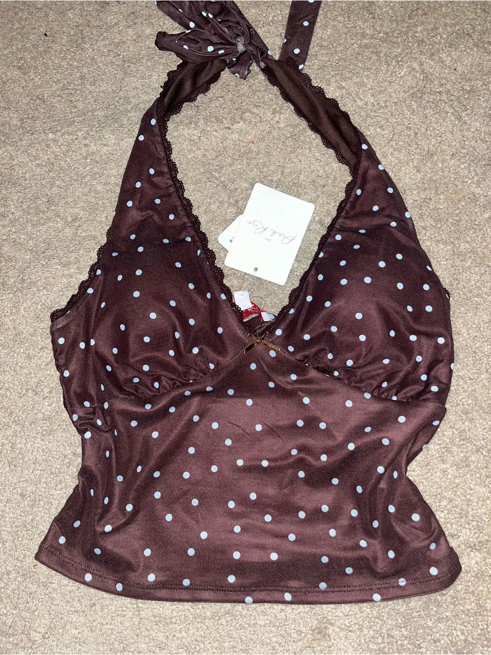 Polka dot halter top